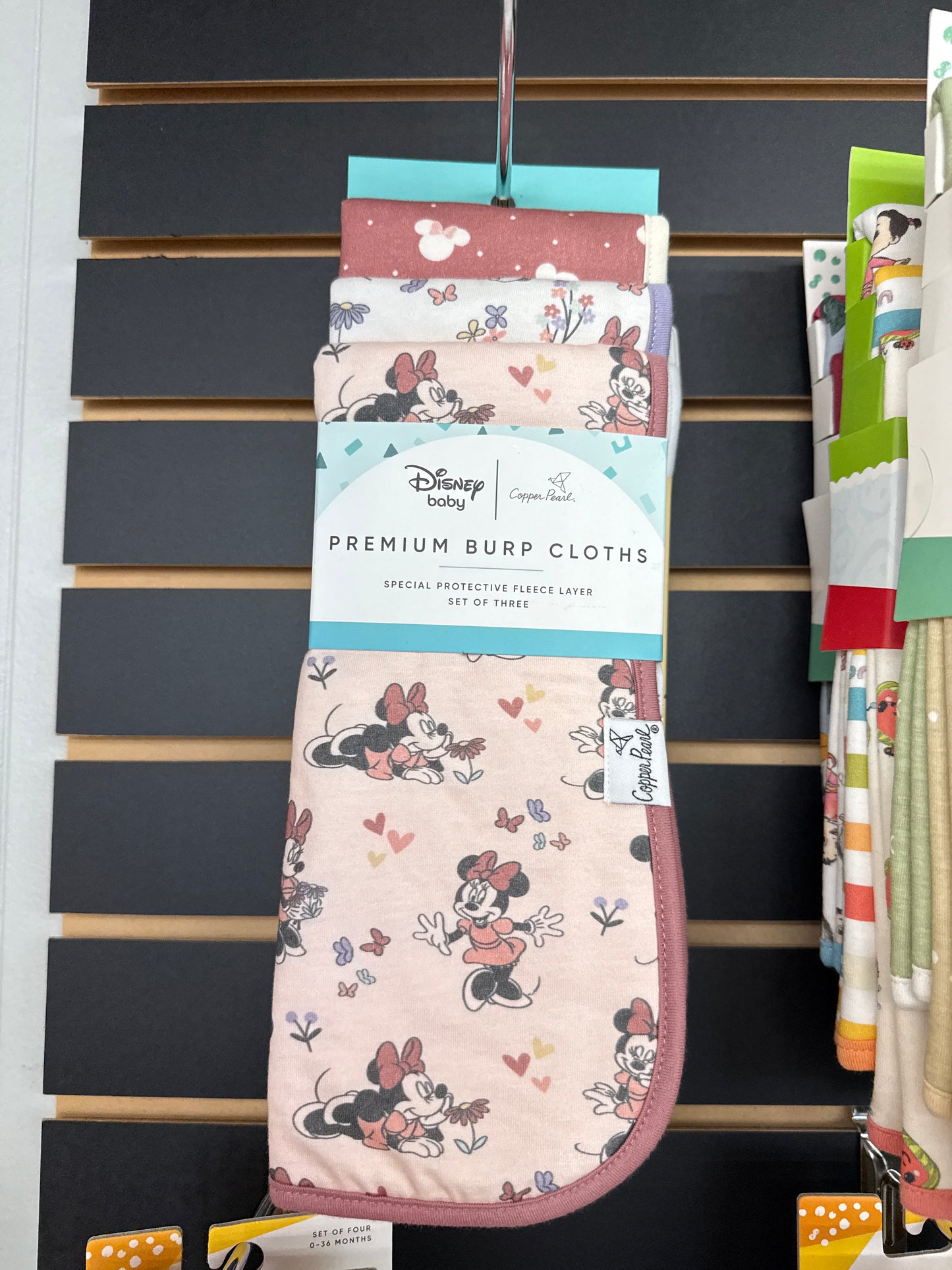 Copper Pearl Minnie Mouse Burp Cloths