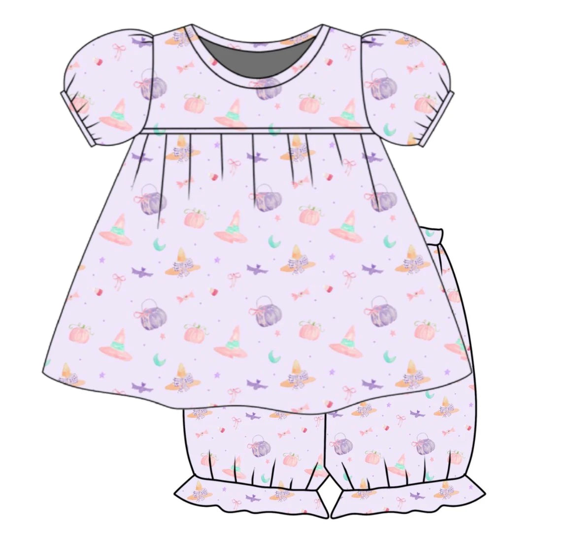Three Little Ducks Little Miss Spooky Bloomer Set