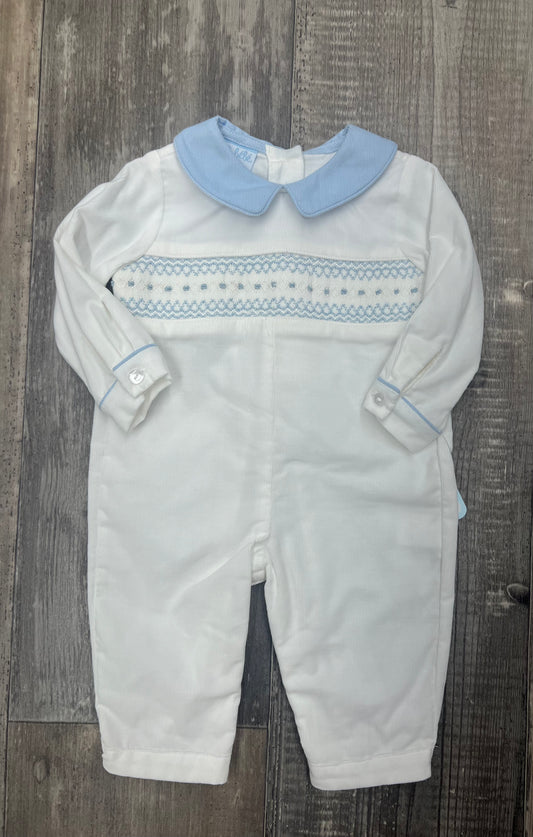 Petit Bebe White Corduroy Romper