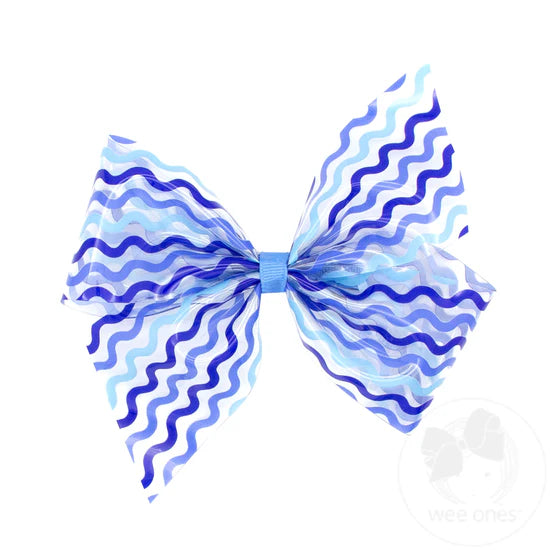 Wee Ones Blue Squiggle Swim Bow