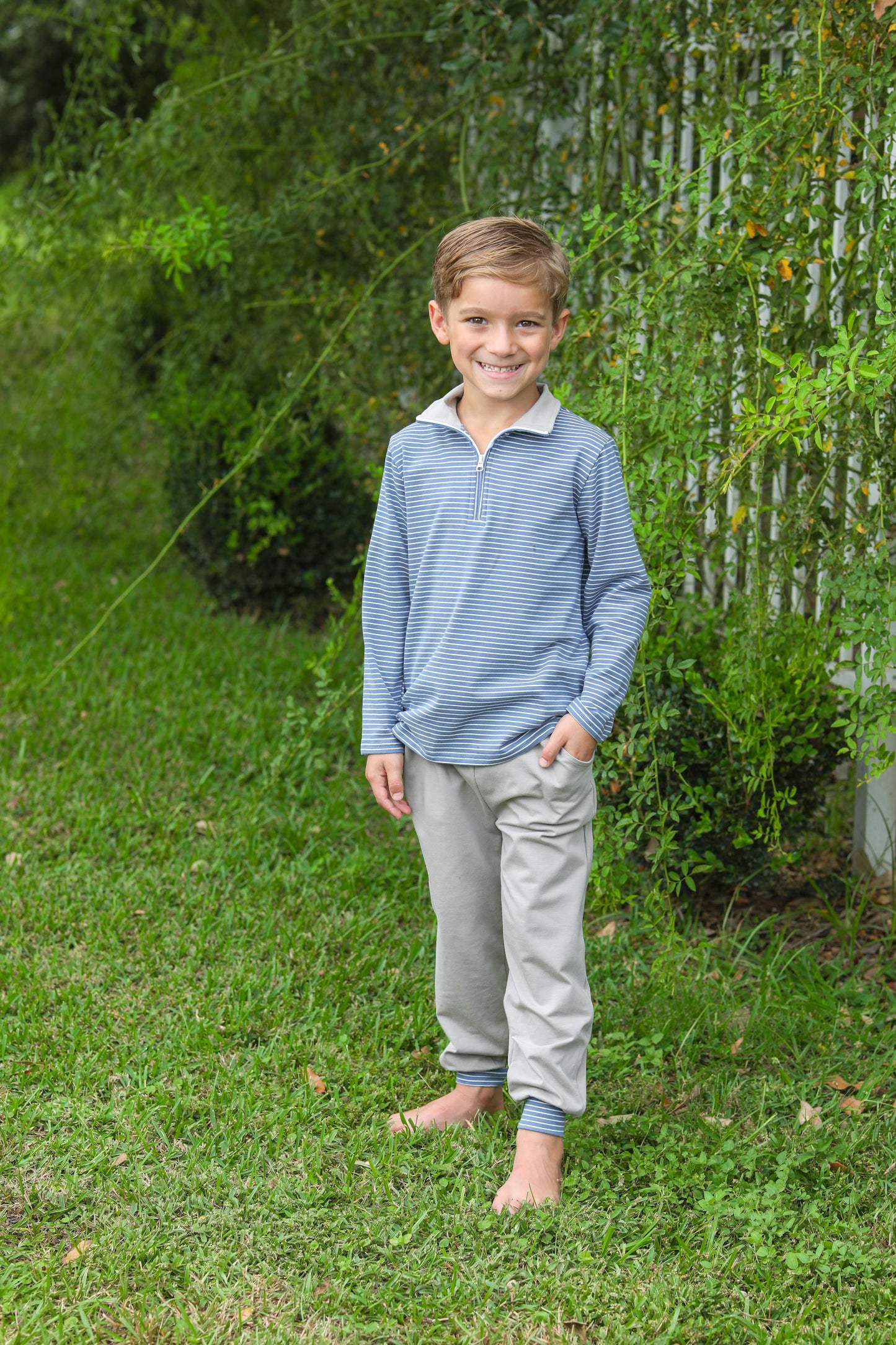Trotter Street Tucker Pullover Set-Blue