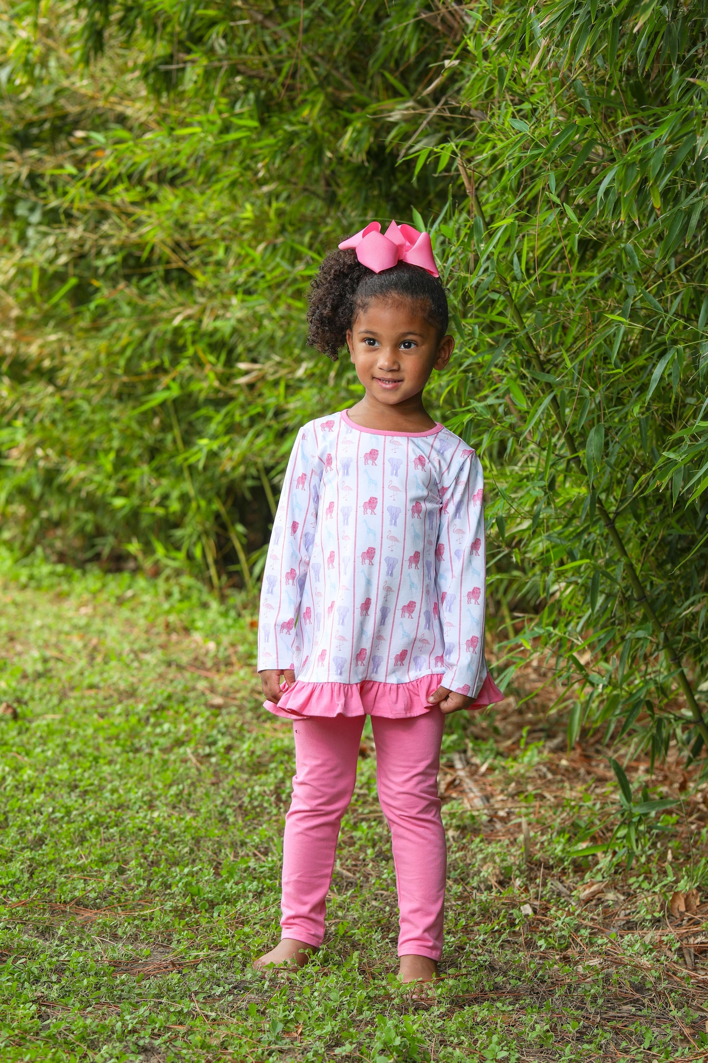 Trotter Street Welcome to the Jungle Ruffle Pants Set