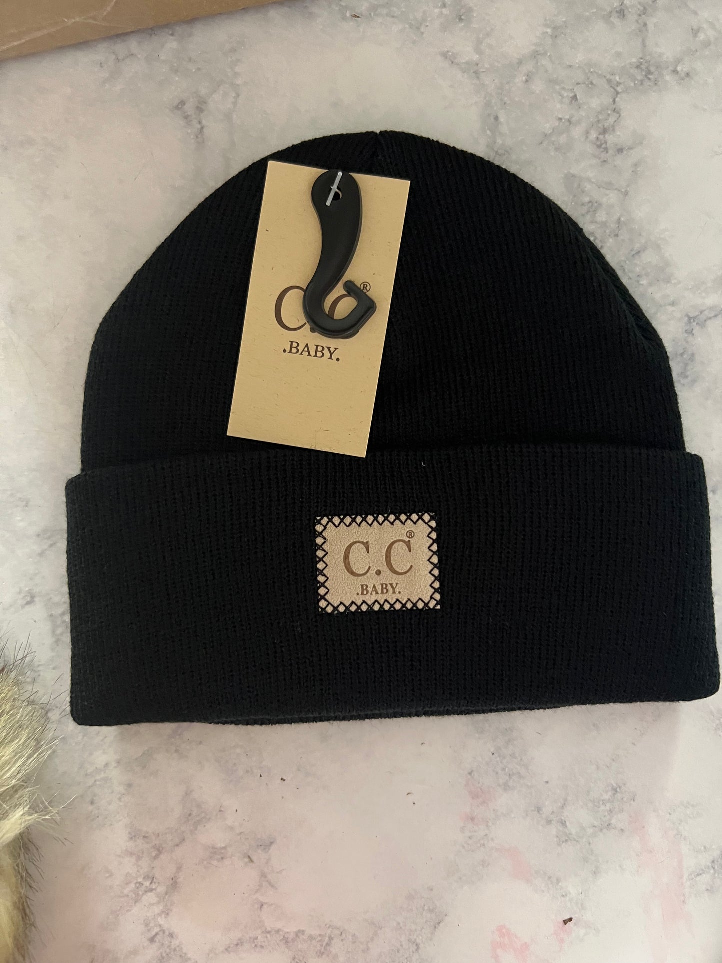 Baby Black Toboggan (0-12m)