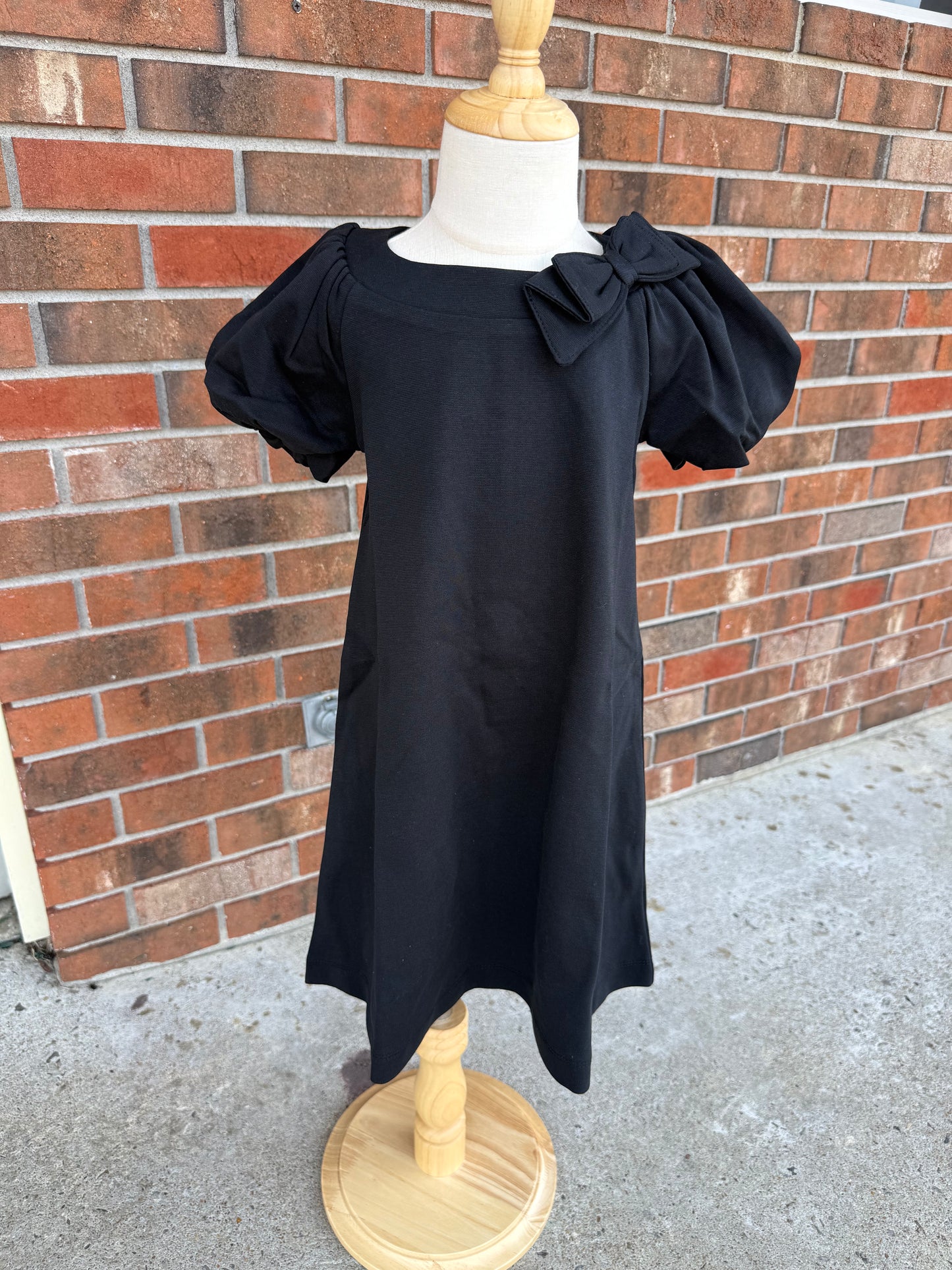 Hope & Henry Bubble Sleeve Black Dress