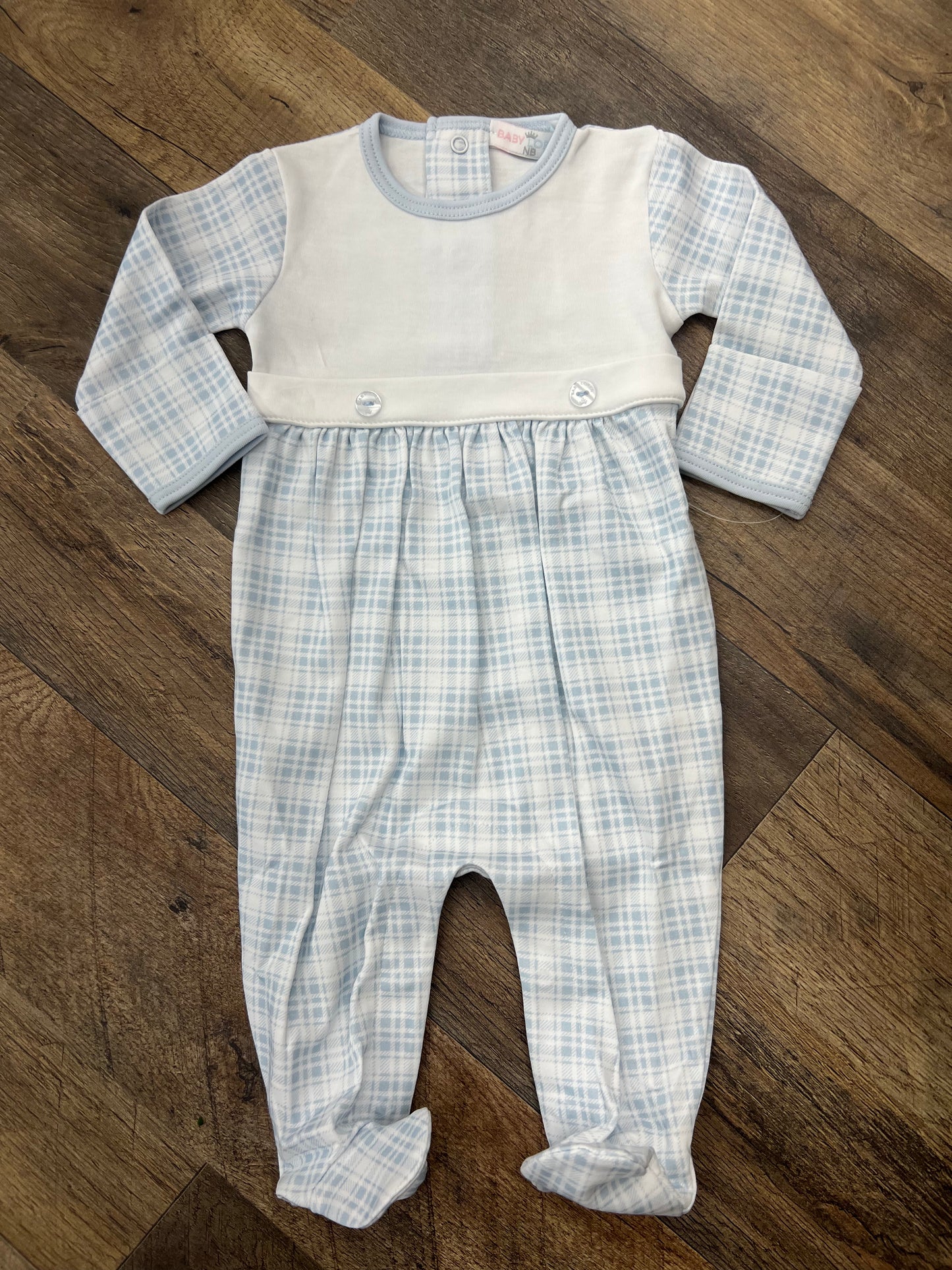 Baby Loren Casey Blue Plaid Footie