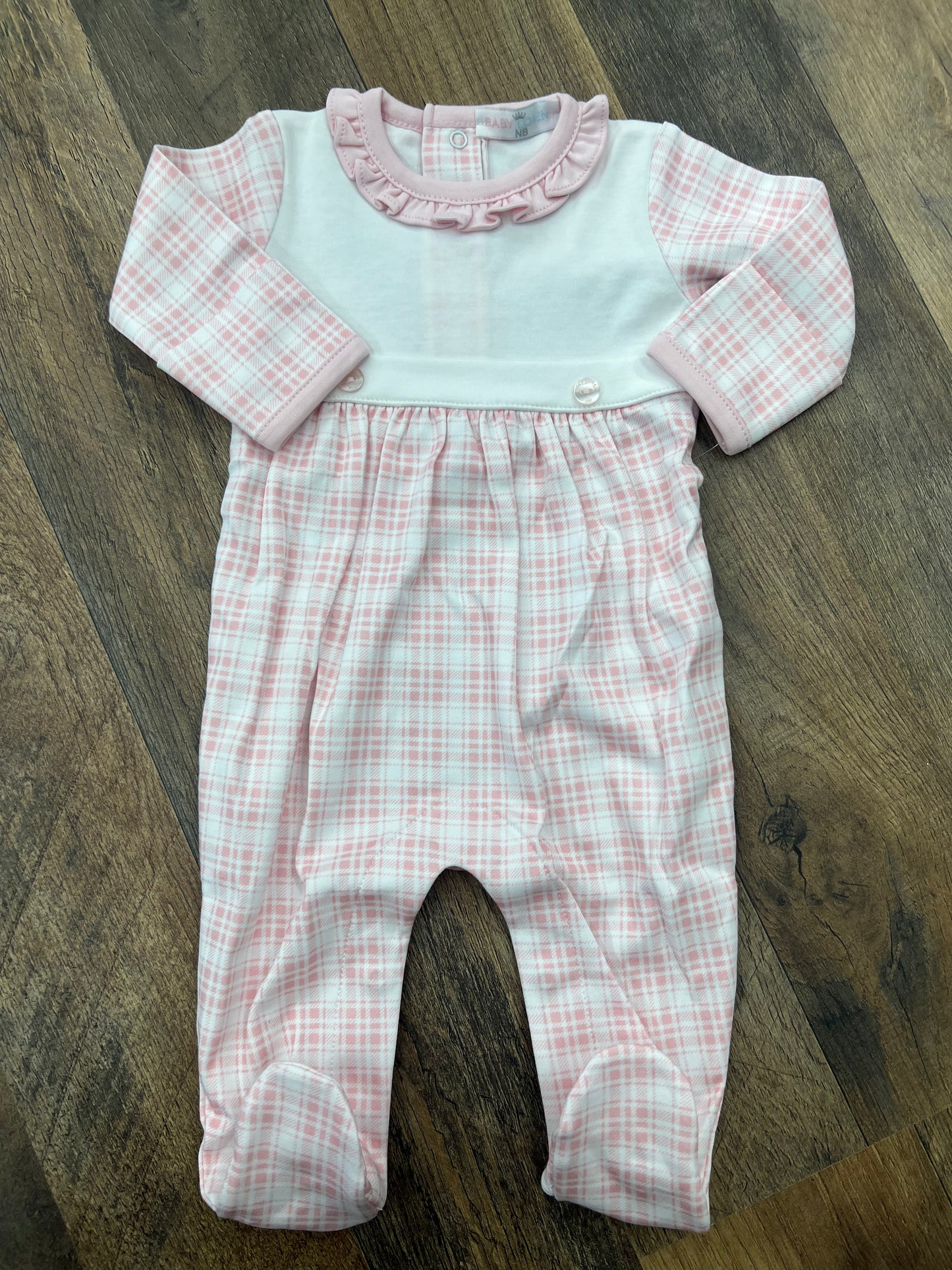 Baby Loren Rossy Pink Plaids Footie