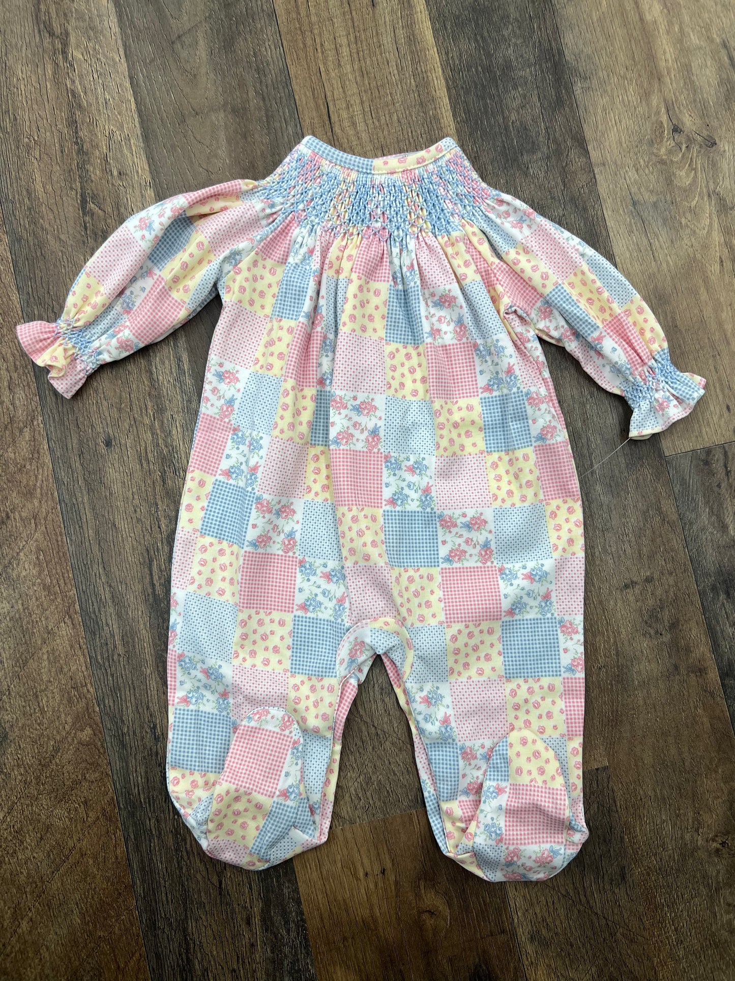 Baby Loren Petal and Patches Smocked Footie