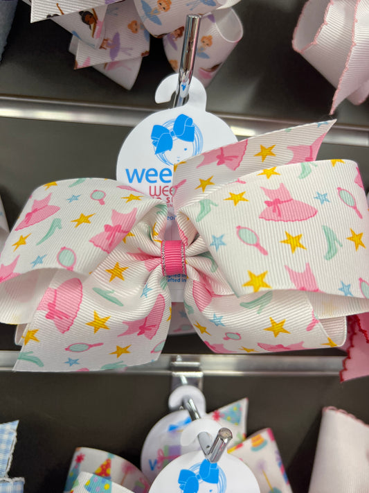 Princess Dress and Shoe Print Bow