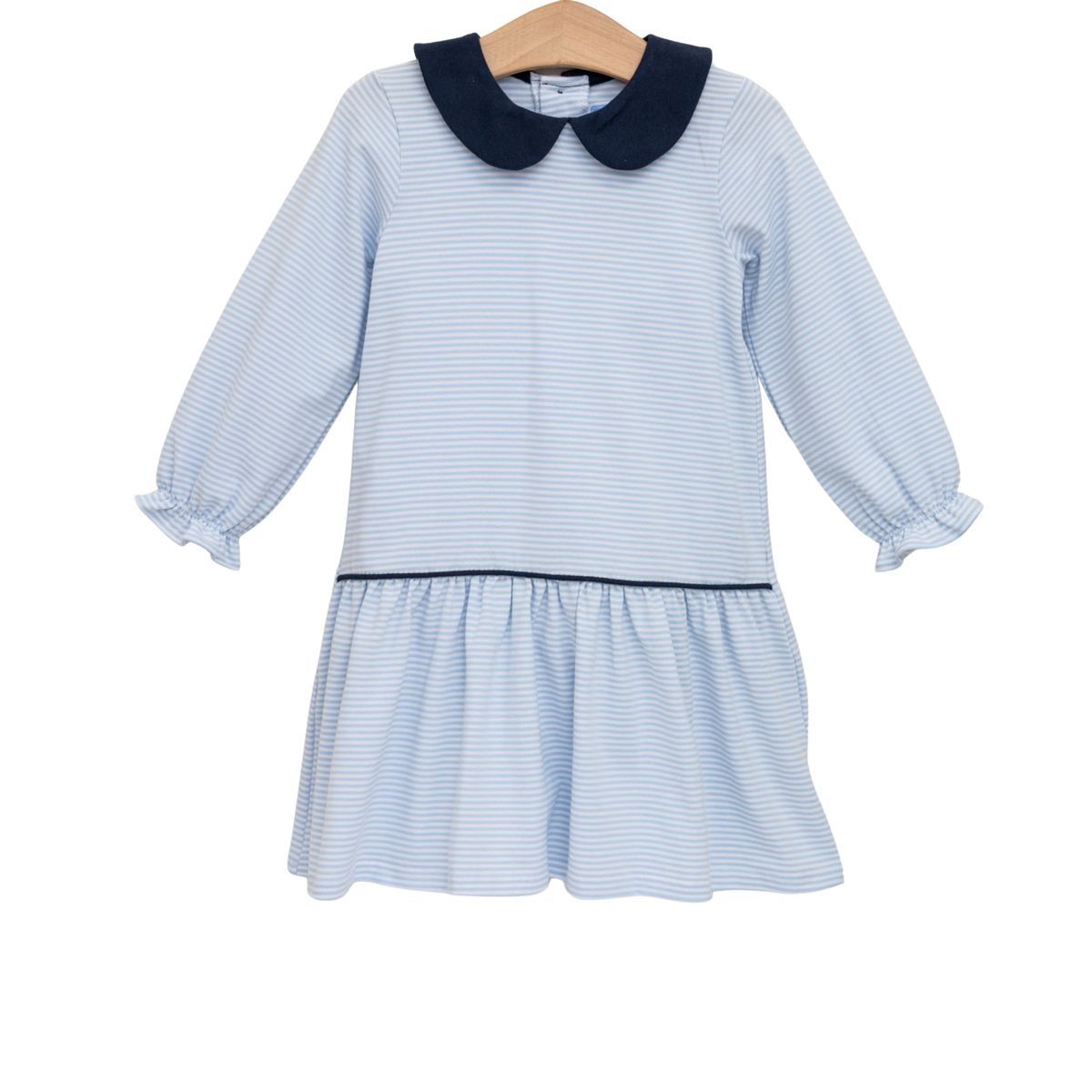 Trotter Street Katherine Dress-Light Blue Stripe/Navy