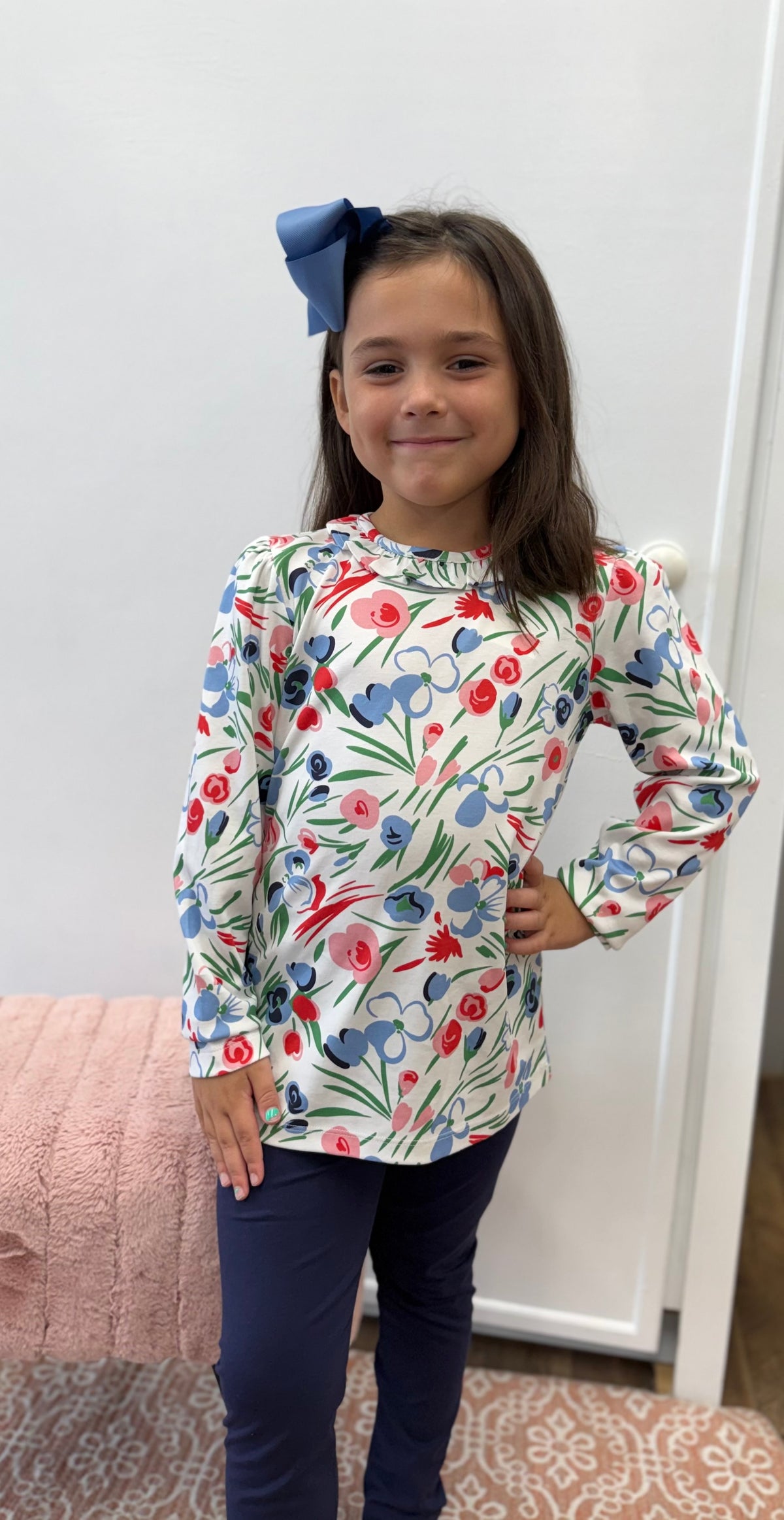 TBBC Fair St Floral Reece Ruffle Top