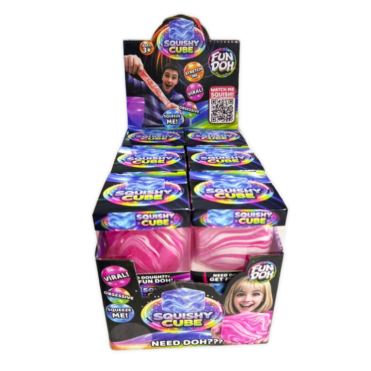 Fun Doh Swirl Squishy Cubes Viral Assortment - 12/Display: Wholesale Price