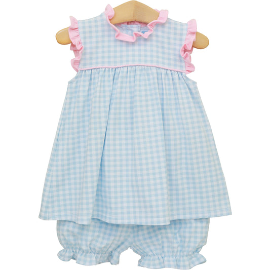 Trotter Street Meredith Bloomer Set-Light Blue Gingham