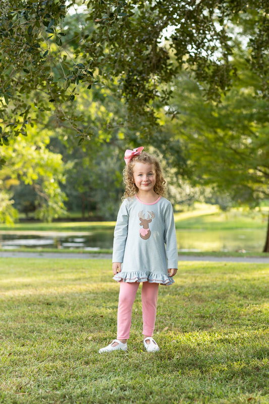 Trotter Street Deer Ruffle Pant Set