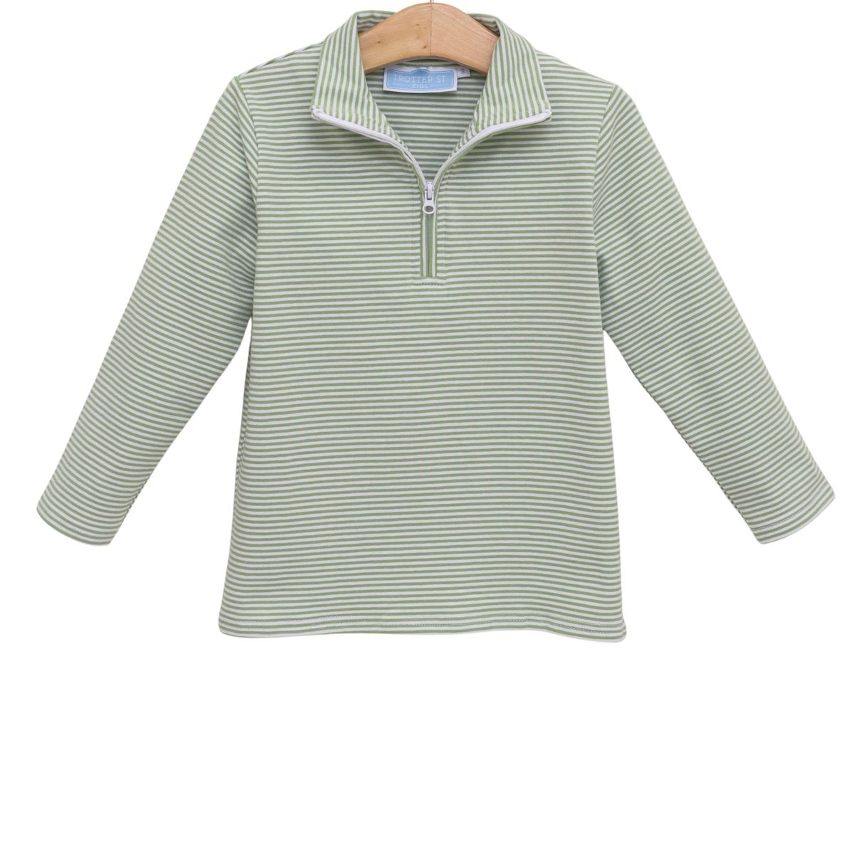 Trotter Street Tucker Pullover-Green Stripe