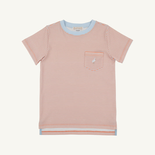 TBBC Seashore Sherbet and Buckhead Blue Stripe Carter Crewneck