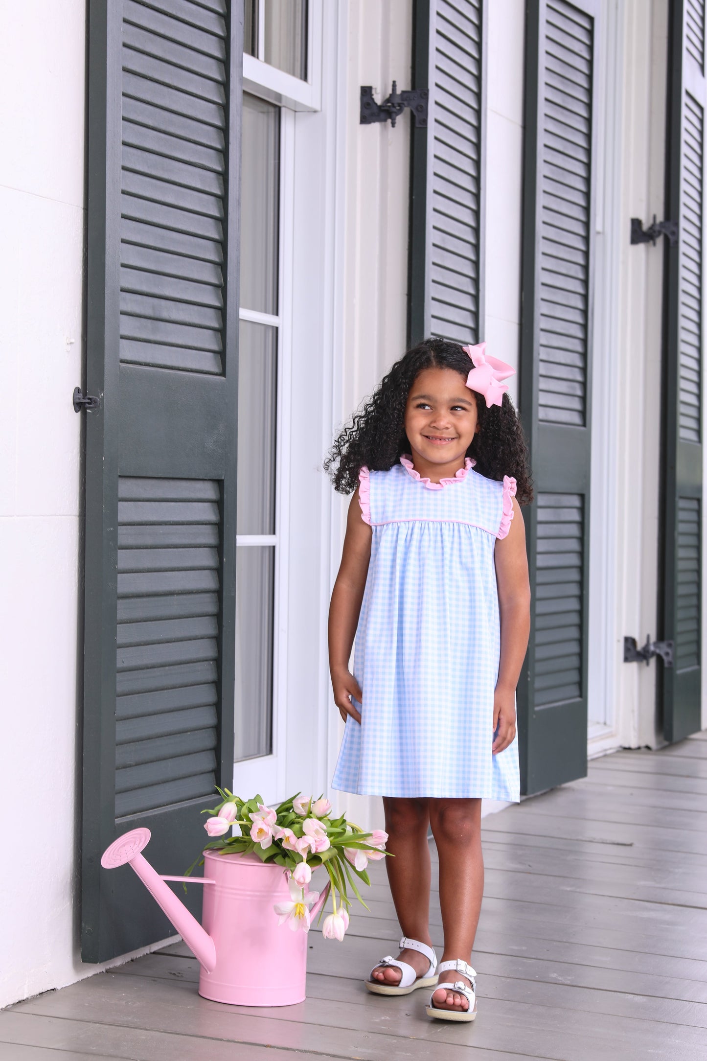 Trotter Street Meredith Blue Gingham Dress