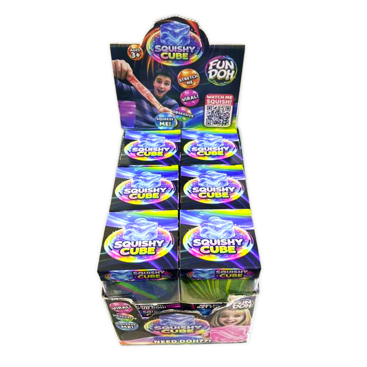 Fun Doh Swirl Squishy Cubes Viral Assortment - 12/Display: Wholesale Price