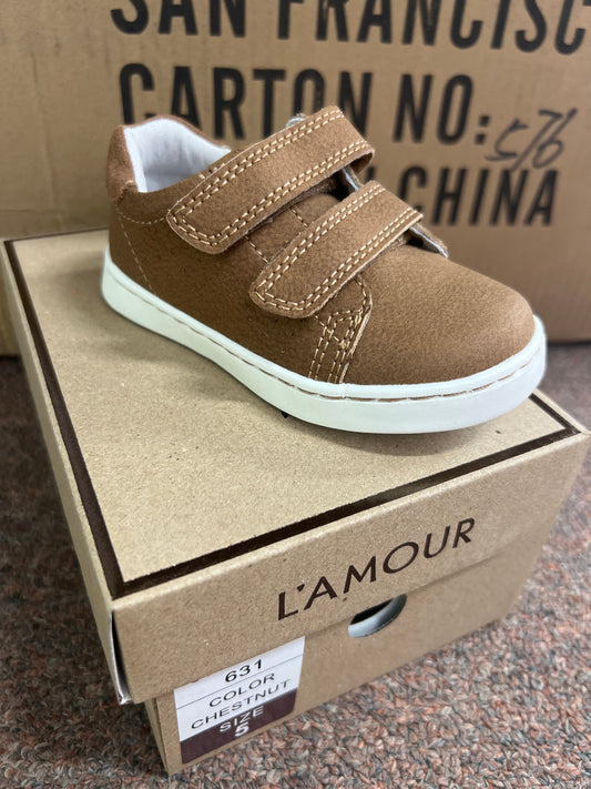 L’amour Double Strap Sneaker-Chestnut