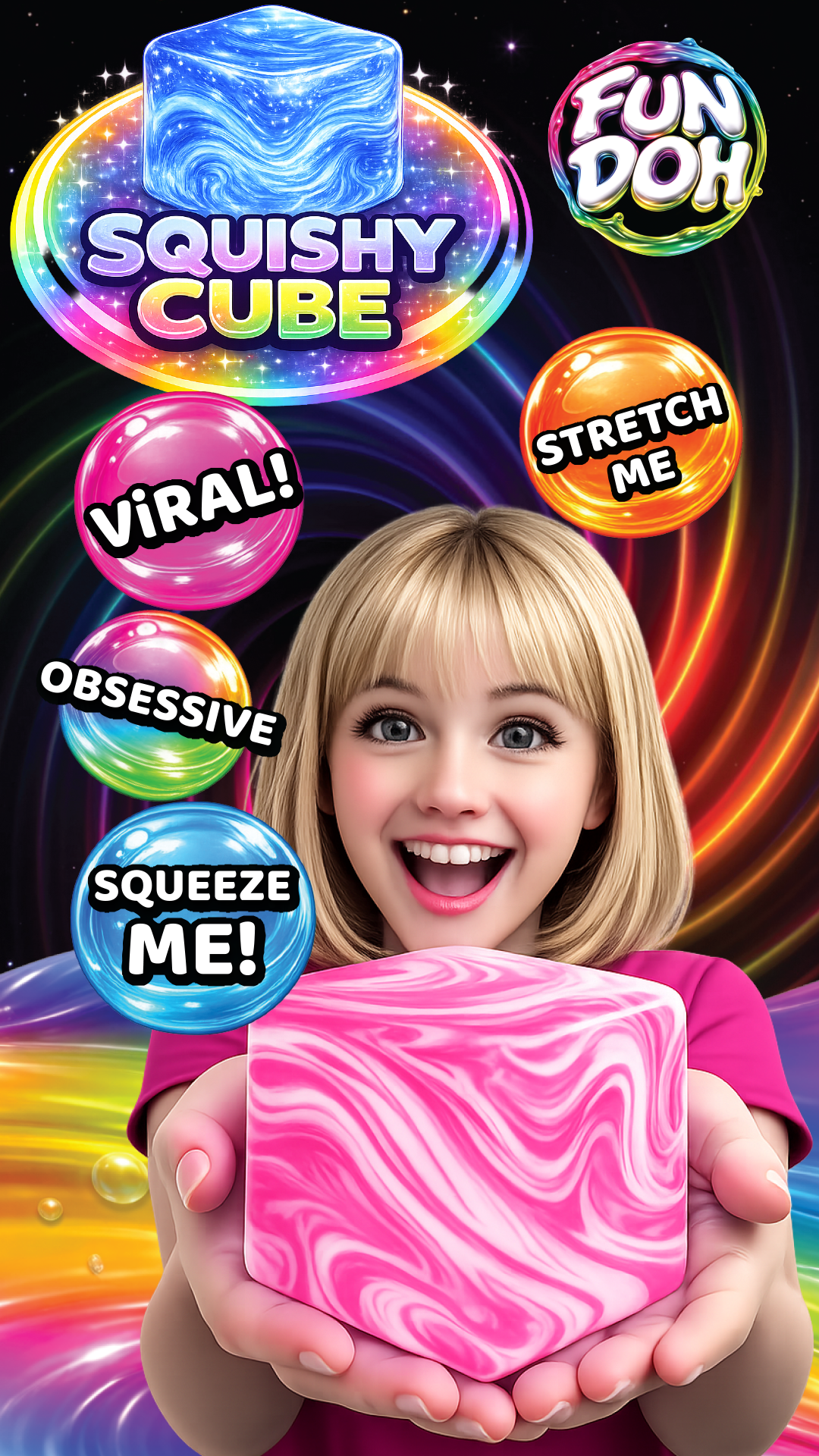 Fun Doh Swirl Squishy Cubes Viral Assortment - 12/Display: Wholesale Price
