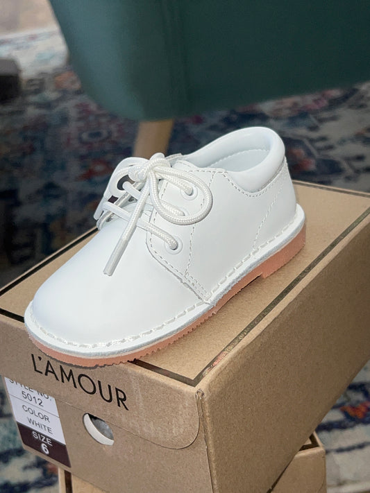 L’amour White Tyler Lace Up Shoe