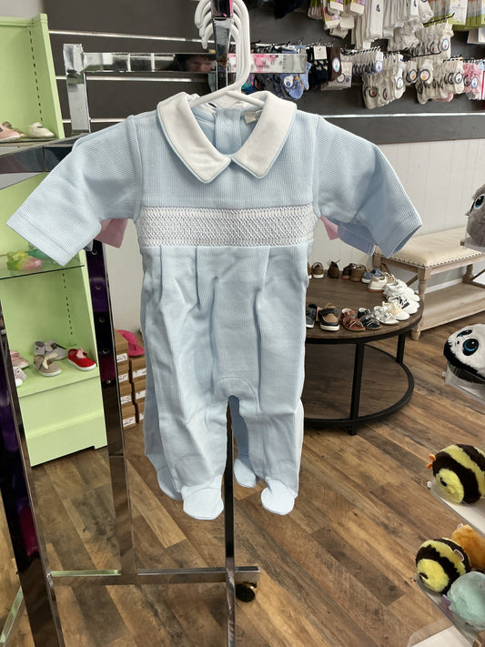 Kissy Kissy Footie W/ Hand Smk Lt Blue
