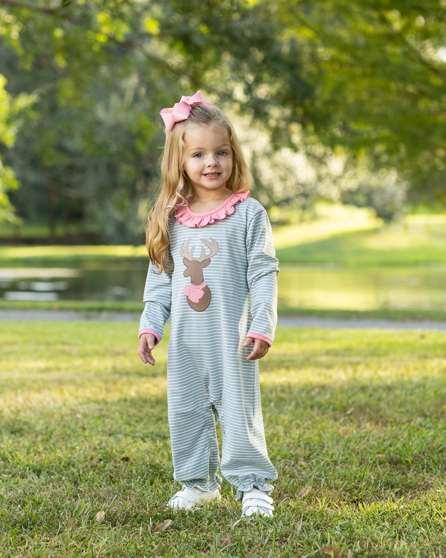 Trotter Street Deer Ruffle Romper