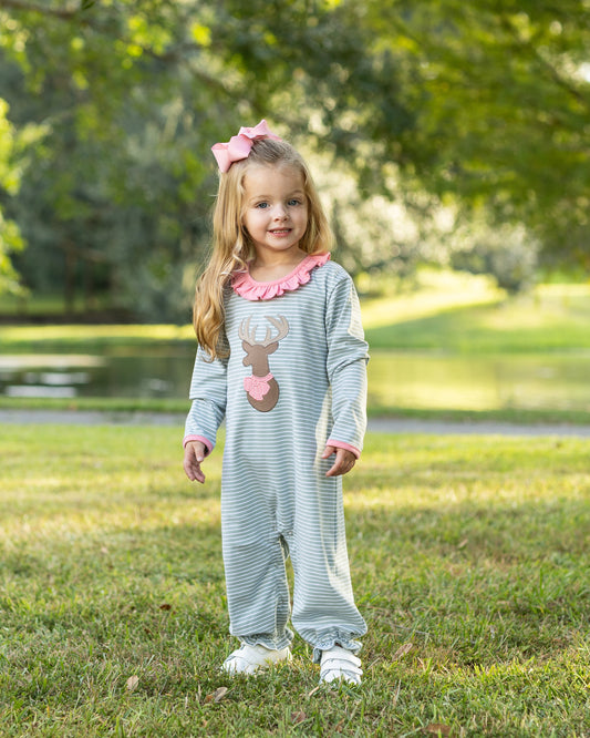 Trotter Street Deer Ruffle Romper
