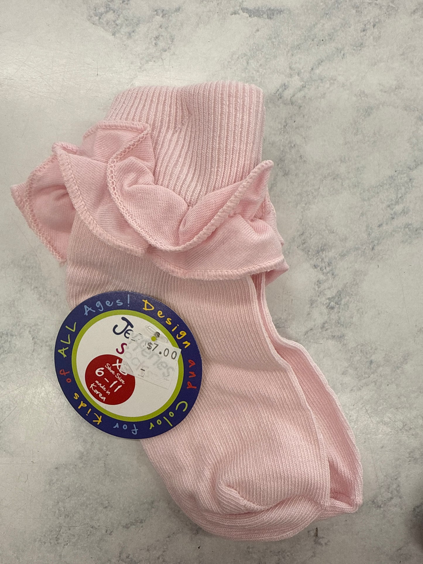 Pink Double Ruffle Sock