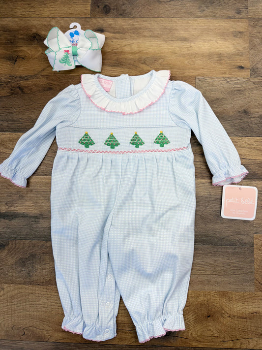 Petit Bebe Smocked Tree Romper