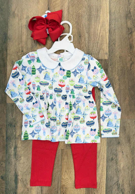 Heyward House Holiday Ornaments Legging Set