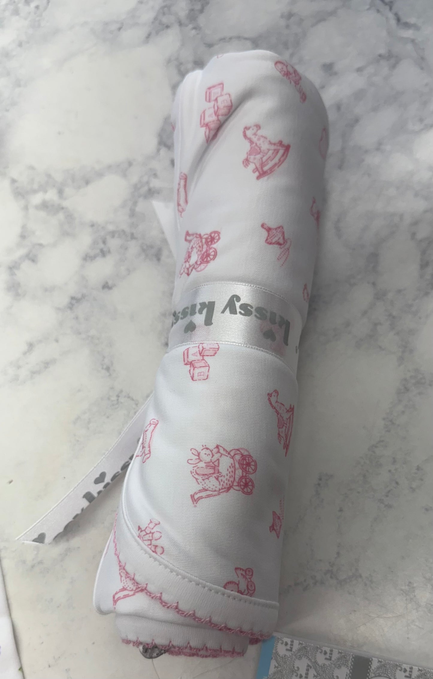 Kissy Kissy Pink Vintage Toys Blanket