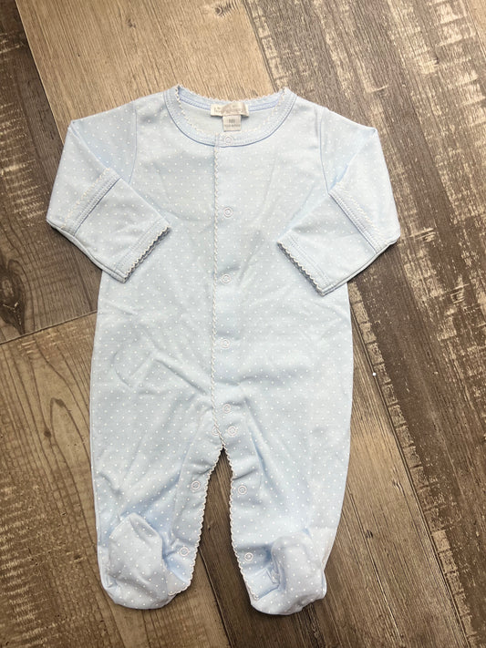 Kissy Kissy Blue/White Dot Footie