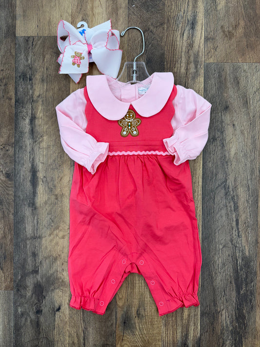 Jumping Jolly Gingerbread Girl Romper