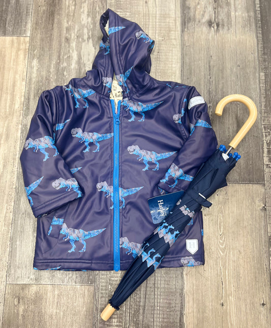 Hatley T-Rex Sherpa Lined Raincoat