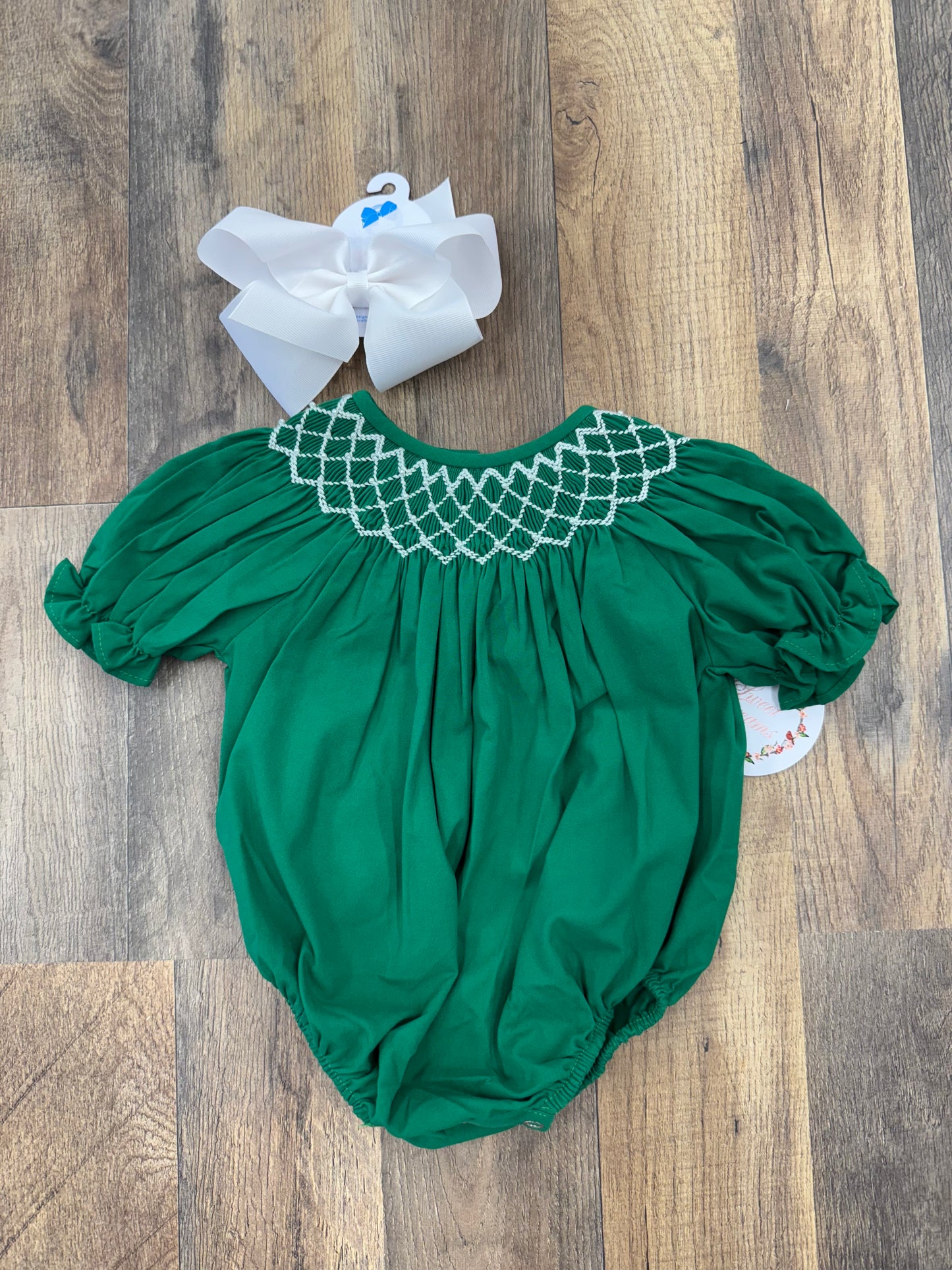Sweet Dreams Hunter Green Pearl Smock Bubble