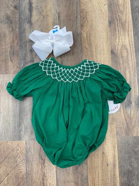 Sweet Dreams Hunter Green Pearl Smock Bubble