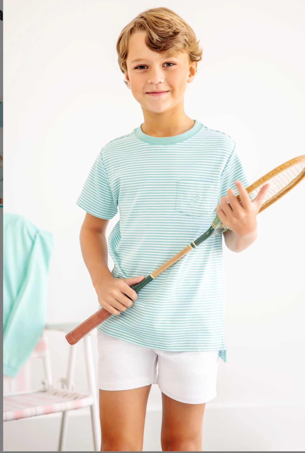 TBBC Turks Teal Stripe Carter Crewneck