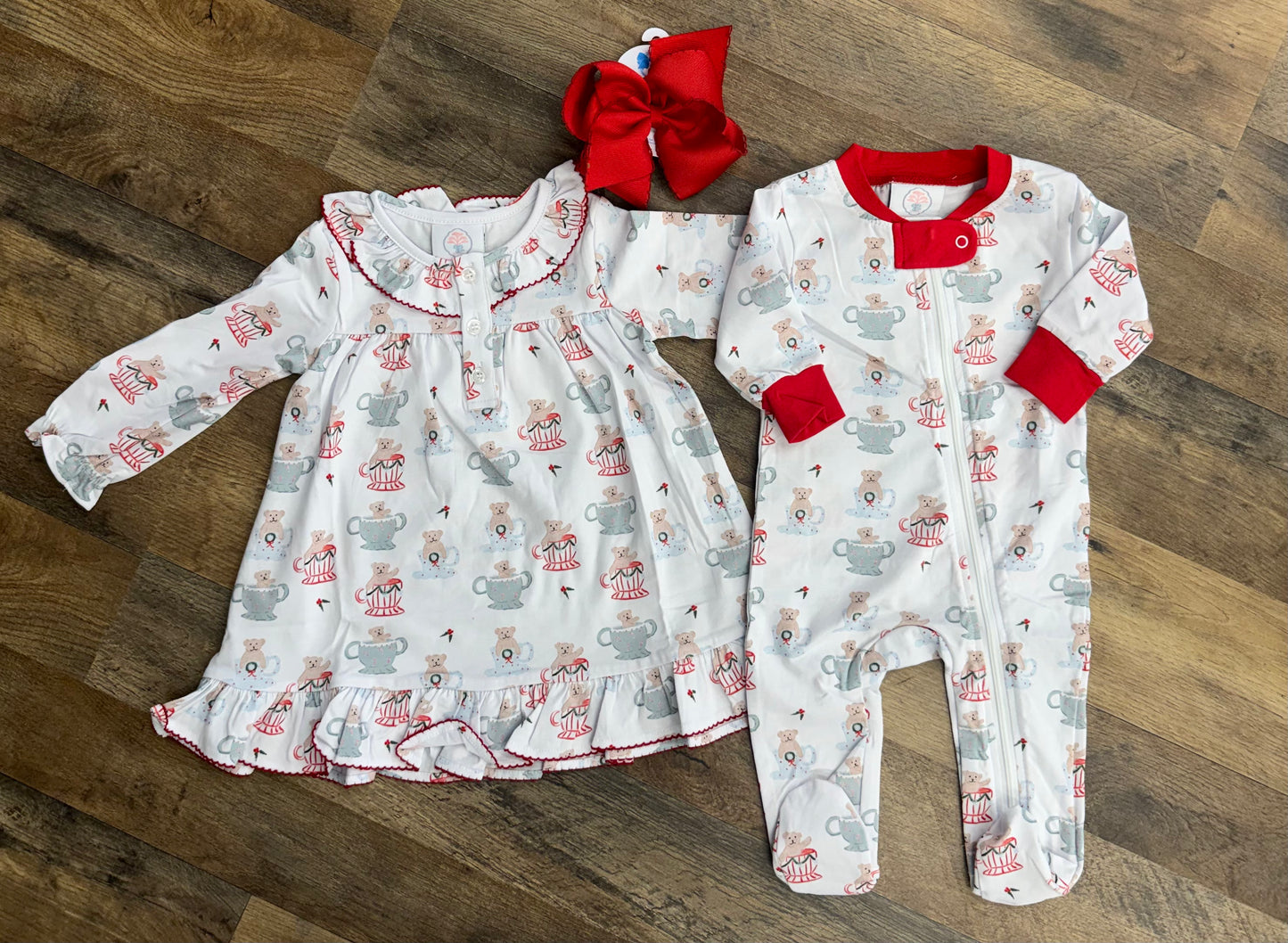 Cypress Row Teddy Bear Footie PJ