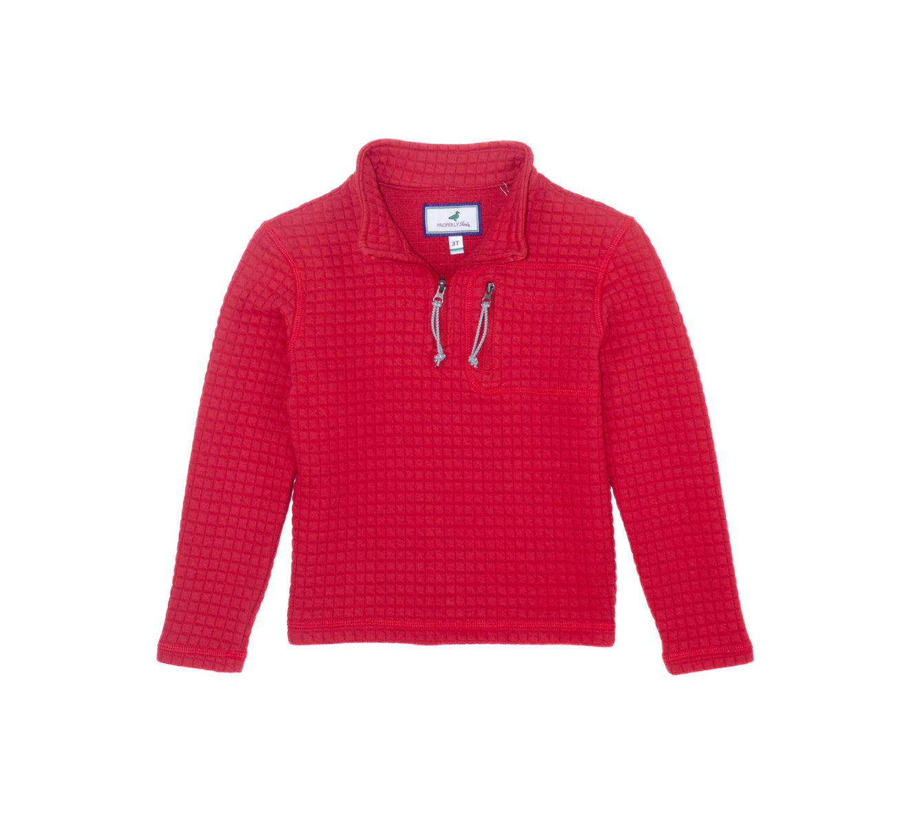 Properly tied boys delta pullover true red