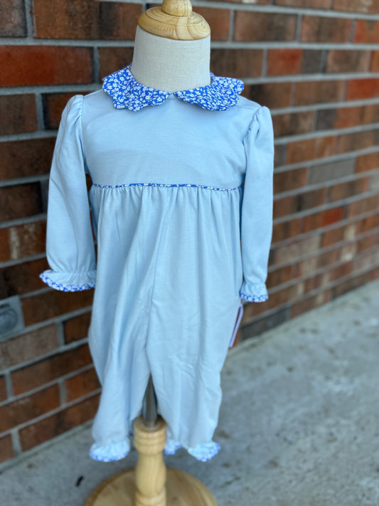 Petit Bebe Long Romper Liberty Print Trim