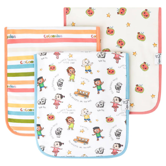 Copper Pearl Cocomelon Burp Cloths