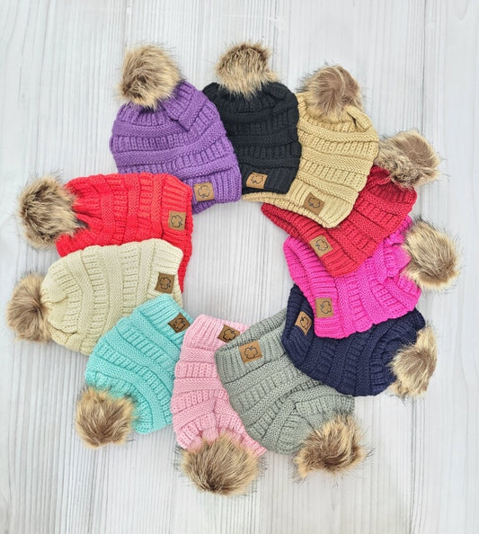 Clover Cottage Pom Pom Beanie Hats
