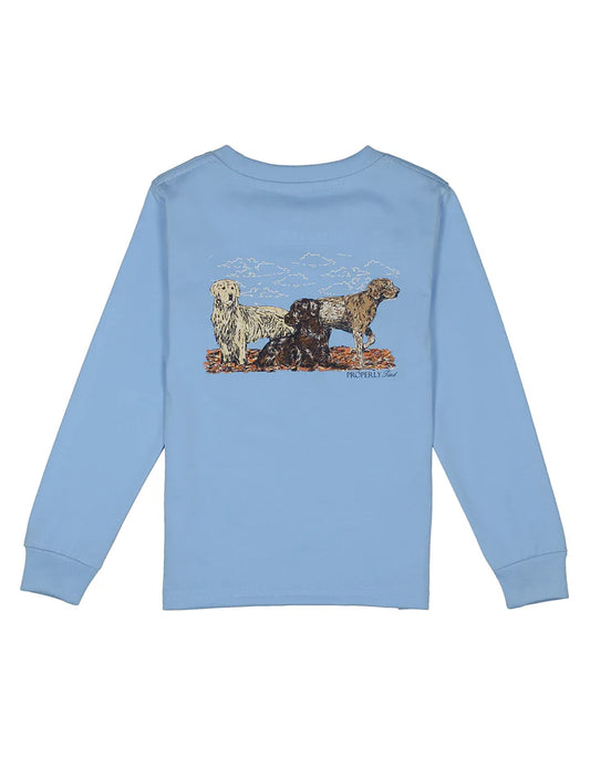 Properly Tied Hunting Dogs Light Blue LS