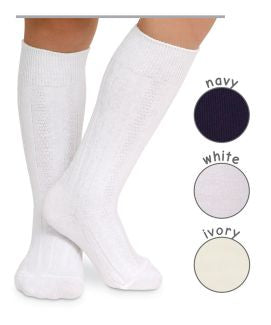 Cable Knit White Socks