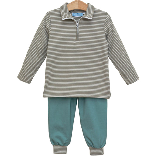Trotter Street Tucker Pullover Set-Beige