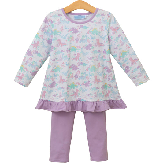Trotter Street Dino Adventure Ruffle Pants Set
