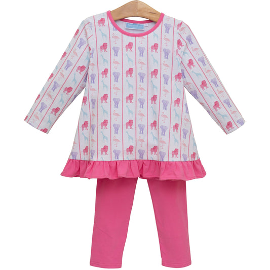 Trotter Street Welcome to the Jungle Ruffle Pants Set