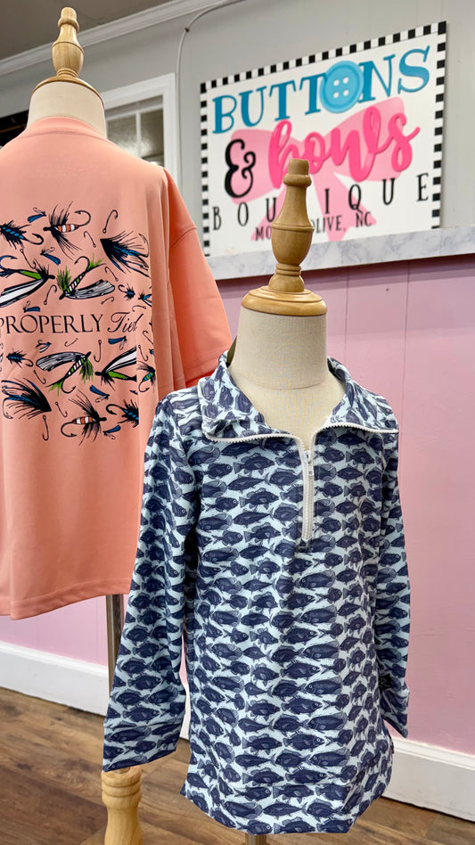 Clover Cottage Blue Fin Quarter Zip