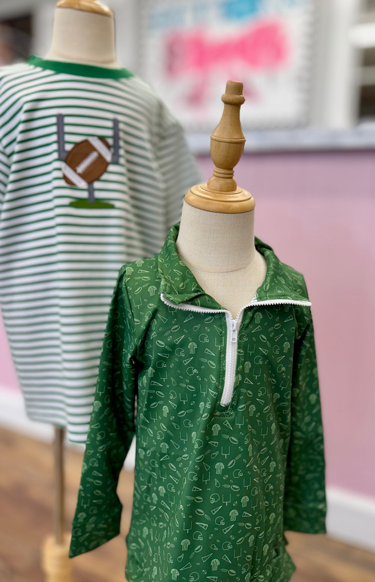 Clover Cottage Green Go Team Quarter Zip