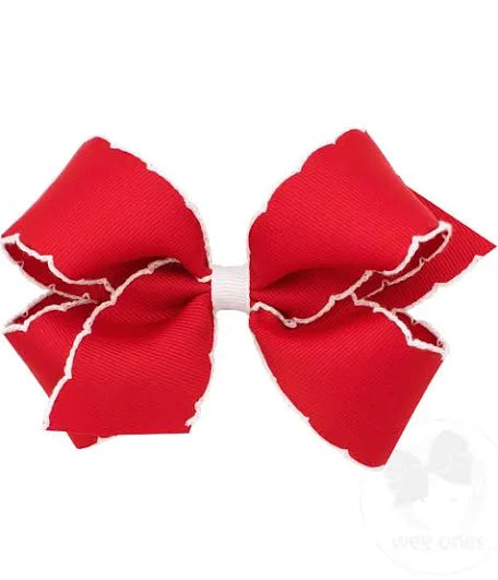 Red/White Moon Stitch Bow